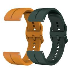 JYMYI 2Pcs Sport Bracelet Uhrenarmband für Huawei Watch GT4 46mm Smart Watch Armband, 22mm Breathable Silikon Ersatzband Armbänder für Huawei Watch GT4 46mm Uhrenarmbänder Armbinde Gurt (Gelb Grün) von JYMYI