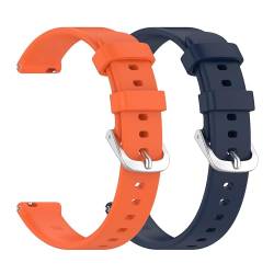 JYMYI 2Pcs Uhrenarmbänder für Garmin Lily 2 Smartwatch Armband, Garmin Lily 2 Armbänder 14mm Bracelet Silikon Ersatzarmbänder, Armbinde Gurt für Garmin Lily 2 Uhrenarmband Ersatzband (Orange Blau) von JYMYI