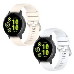 JYMYI 2Pcs Uhrenarmbänder für Huawei Watch GT4 41mm Armband óraszíj, 18mm Ersatzarmbänder Silikon Armbinde Gurt Uhrenarmband Karszalag für Huawei Watch GT4 41mm Armbänder Ersatzband (Beige Weiß) von JYMYI