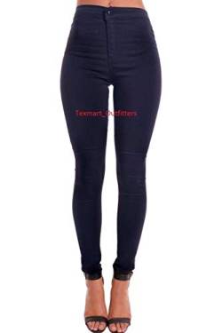 EASTDAMO Frauen-Ausdehnung-hohe Taille dünne Jeggings dünne Jeans, Blue, Gr. XS von JYONE