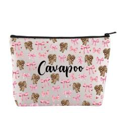 JYTAPP Cavapoo Make-up-Tasche für Hunde/Cavapoo, Geschenk für Hundeliebhaber, Kosmetiktasche, Cavapoo-Besitzer, Beige von JYTAPP