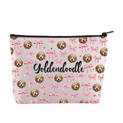 JYTAPP Goldendoodle Kosmetiktasche, Kokette Hund, Goldendoodle-Liebhaber, Geschenk, Kokette Hund, Make-up-Tasche, Golden Doodle, Muttergeschenk, Beige von JYTAPP