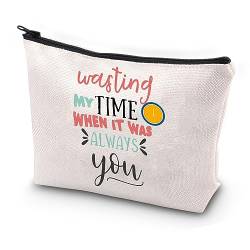 JYTAPP Kosmetiktasche mit englischer Aufschrift "Wasting My Time When It Was Always You", Beige, modisch von JYTAPP