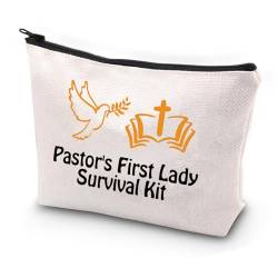 JYTAPP Pastor Frau Geschenk Pastor First Lady Wertschätzung Dankeschön Geschenk Pastor's First Lady Survival Kit Make-up-Tasche, Beige, One-size, modisch von JYTAPP