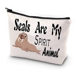 JYTAPP Seals Thema Kosmetiktasche Seals Are My Spirit Animal Zipper Pouch Bag Sea Animal Seals Lover Geschenke Seelions Geschenk, Beige, Einheitsgröße von JYTAPP