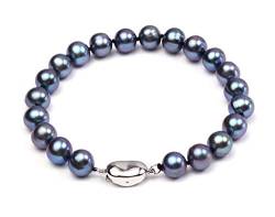 JYX Perlenarmband 8–8,5 mm AAA runde blaue Süßwasserperlen Armband für Frauen 19,1 cm von JYX Pearl