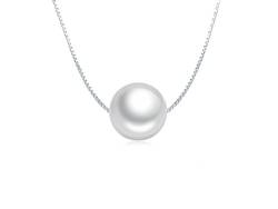 jyx Sterling Silber Kette 12 mm Süßwasserperle rund Weiß Anhänger für Frauen von JYX Pearl