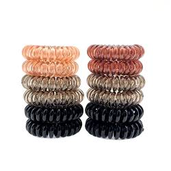 JZK 12 x Spirale Haargummis, Telefonschnur Haargummis Kunststoff elastische Spule Haarbänder dehnbare elastische Bänder für Haare für Mädchen und Frauen von JZK