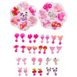 JZK 14 Paare Kunststoff rosa Kinder Mädchen Ohrringe Spielzeug Prinzessin Ohrringe für Kindergeburtstag Party Geschenk Party Dekoration Party Mitgebsel von JZK