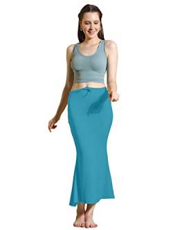 Jaanvi fashion Lycra Saree Shapewear Petticoat für Frauen, Baumwollmischung, Petticoat, Röcke für Frauen, Shapewear Kleid für Sari, himmelblau/blau, 42 von Jaanvi fashion