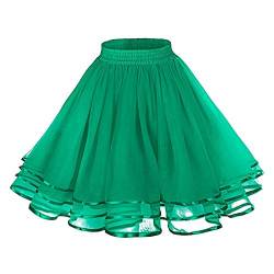 Damen Kurz Tüllrock Retro Rock Hohe Taille Tutu Rock Tüllrock Vokuhila Ballett Blase Petticoat Karneval Kostüm 50Er Tutu Unterrock Tütü Festlicher Minirock Reifrock Unterrock Kleid Tüll Underskirt von Jabidoos