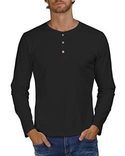 Jacansi Herren Longsleeve Langarmshirt Shirt mit Rundhalsausschni Cotton T Shirt Solid Tshirt Herren Schwarz M von Jacansi