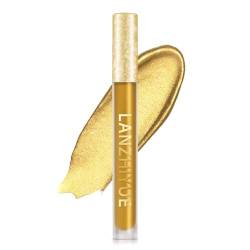 Gold Lippenstift - Wasserfester goldener flüssiger Lidschatten mit metallischem Glitzerglanz,2-in-1-Glitzer-Lidschatten-Make-up und langanhaltender flüssiger Lippenstift für Frauen und Jacekee von Jacekee