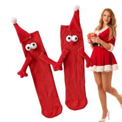 Haltende Hände Socken Magnet | Hand in Hand Socken Freundschaftssocken | Neuartige 3D-Puppe-Weihnachtssocken, die Hände halten, für Erwachsene, süße Paare, Geschenke für Freunde, Schwestern, Jacekee von Jacekee