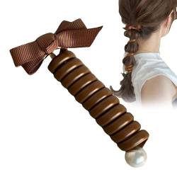 Jacekee Spiral-Haargummis für Frauen, Haarseil-Stirnband, kein Verknoten, Pferdeschwanzhalter, Dehnbare, elastische Pferdeschwanzbänder, Spiral-Haargummis für Kinder, Frauen mit dickem und lockigem von Jacekee