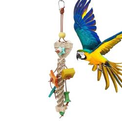 Papageien-Kauspielzeug | Vogelspielzeug für Sittiche - Mit Metallhaken Papageienspielzeug für große Vögel, Papageienspielzeug Vogelkäfigzubehör für Zuhause Jacekee von Jacekee
