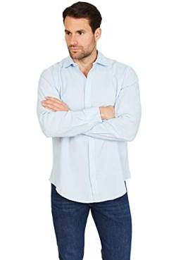 Jack Stuart - Casual Hemd Herren Langarm Aus Leinen und Baumwolle, Eisblau, L von Jack Stuart