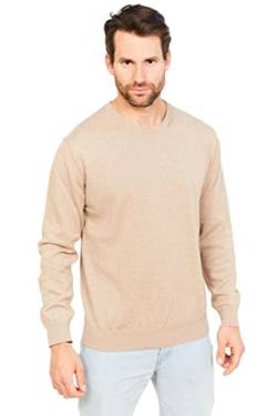 Jack Stuart - Herren Pullover Rundhalsausschnitt Aus 100% Baumwolle (Beige, L) von Jack Stuart