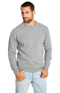 Jack Stuart - Herrenpullover mit rundem Ausschnitt, Lambswool Wollmischung, Grau-Blau, Large von Jack Stuart