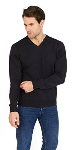 Jack Stuart Pullover Herren Aus 100% Baumwolle - Herren Pullover V Ausschnitt, Vielseitig Einsetzbar Für Freizeit & Business - Langarm Herrenpullover, Slim Fit (Schwarz, S) von Jack Stuart