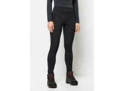 Funktionshose JACK WOLFSKIN "SALMASER TIGHTS W" Gr. XS (34), Normalgrößen, schwarz (black) Damen Hosen Funktionshosen von Jack Wolfskin