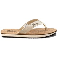 Jack Wolfskin Ecostride 2 Slipper Women Zehentrenner Mit Korksohle Damen 38 braun natural / cork von Jack Wolfskin