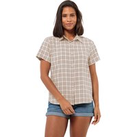 Jack Wolfskin Febla Shirt Women Kurzarm Bluse Damen XL braun sand storm checks von Jack Wolfskin