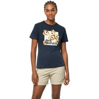 Jack Wolfskin Florell Box T-Shirt Women Damen T-shirt aus Bio-Baumwolle M blau night blue von Jack Wolfskin