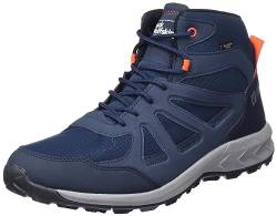 Jack Wolfskin Herren Woodland 2 Texapore Mid M Sneaker, Dark Blue/Red, 43 EU von Jack Wolfskin