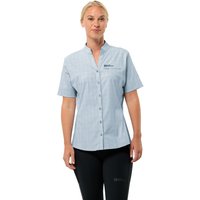 Jack Wolfskin Norbo S/S Shirt Women Kurzarm Wanderbluse Damen M soft blue check soft blue check von Jack Wolfskin