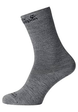 Jack Wolfskin Uni Merino Classic Cut Unisex Socken, Grey Heather, 47-49 von Jack Wolfskin