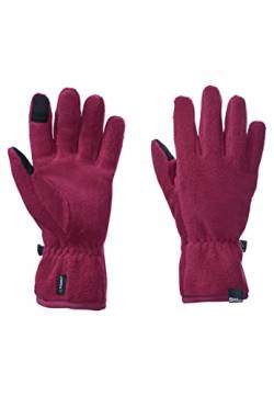 Jack Wolfskin Unisex Kinder Spirit Fleece Handschuhe, Dark Ruby, X-Large von Jack Wolfskin