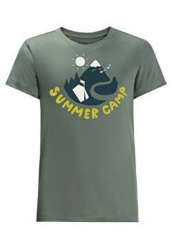 Jack Wolfskin Unisex Kinder Summer Camp T-Shirt, Hedge Green, 104 cm von Jack Wolfskin