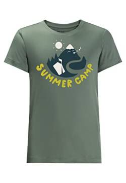 Jack Wolfskin Unisex Kinder Summer Camp T-Shirt, Hedge Green, 176 cm von Jack Wolfskin