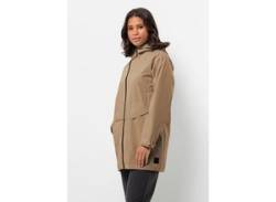 Langjacke JACK WOLFSKIN "MAINKAI LONG JKT W" Gr. XL (46), beige (sand, storm) Damen Jacken Sportjacken von Jack Wolfskin