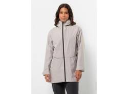 Langjacke JACK WOLFSKIN "MAINKAI LONG JKT W" Gr. XS (34), grau (sea, shell) Damen Jacken Sportjacken von Jack Wolfskin