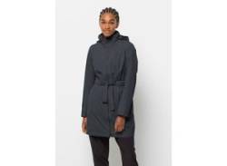 Regenmantel JACK WOLFSKIN "NORDEN PORT COAT W" Gr. XS (34), schwarz-weiß (phantom) Damen Mäntel Übergangsmäntel von Jack Wolfskin