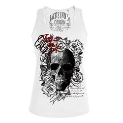 Jack's Inn 54 Skull'n Roses Tanktop weiß (S) von Jack's Inn 54