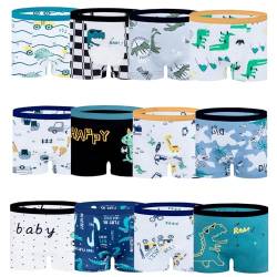 JackLoveBriefs Jungen Boxershorts aus Baumwolle Unterhosen 12er Pack, 1-3 Jahre, Hellblau, Größe S von JackLoveBriefs