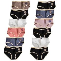 JackLoveBriefs Mädchen Unterwäsche Baumwolle Unterhosen Slip 12er Pack 11-14 Jahren (Mehrfarbig,Größe：L) von JackLoveBriefs