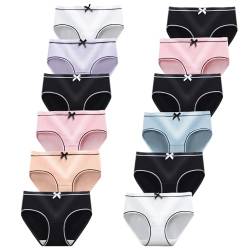 JackLoveBriefs Mädchen Unterwäsche Baumwolle Unterhosen Slip 12er Pack 11-14 Jahren (Mehrfarbig,Größe：L) von JackLoveBriefs