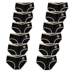 JackLoveBriefs Mädchen Unterwäsche Baumwolle Unterhosen Slip 12er Pack 9-12 Jahren (Schwarz,Größe：M) von JackLoveBriefs