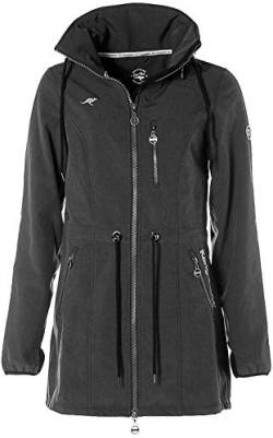 Jacken Kangaroos Damen Softshell Long Regenjacke Kapuze (Anthrazit meliert, 44) von Jacken