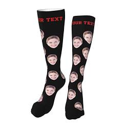 Jacklin F Benutzerdefinierte Gesicht Socken Personalisiert Ihr Foto Haustier Hund Katze Bild Hohe Crew Socken mit Ihrem Text Benutzerdefiniertes Geschenk für Männer Frauen von Jacklin F