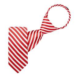 Jacob Alexander Young Boys' 28 cm Candy Cane Red White Stripe Pre-Tied Zipper Neck Tie for Fun and Festive Casual Events Classic Simple von Jacob Alexander