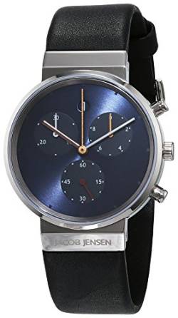 Jacob Jensen Damen Chronograph Quarz Uhr mit Leder Armband 615 von Jacob Jensen