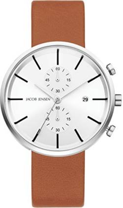 Jacob Jensen Herren Chronograph Quarz Uhr mit Leder Armband 622 von Jacob Jensen