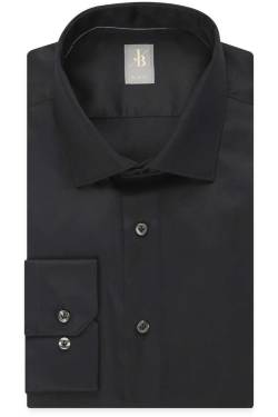 Jacques Britt Slim Fit Hemd schwarz, Einfarbig von Jacques Britt