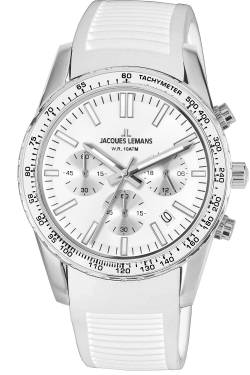 Jacques Lemans 1-2059B Armbanduhr Chronograph Liverpool Weiß Ø 39 mm von Jacques Lemans