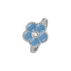 Ring "Blume" Sterlingsilber mit Emaille/Topas von Jacques Lemans